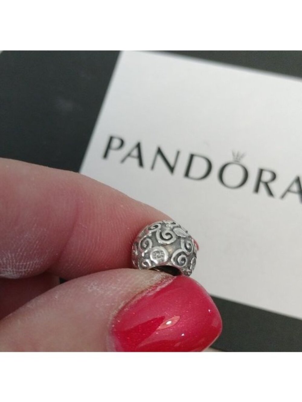 Pandora Retired Sterling Silver Swirling Heart Designer Bead - 790161 - Picture 4 of 6